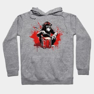 Monkey Playing Drums Hoodie